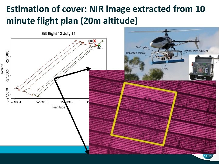 Estimation of cover: NIR image extracted from 10 minute flight plan (20 m altitude)