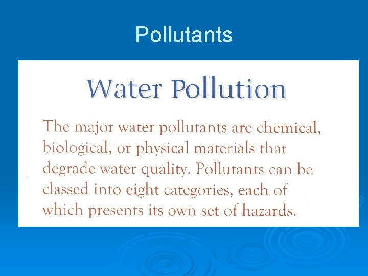 Pollutants 