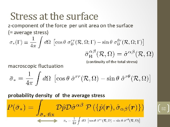 Stress at the surface z-component of the force per unit area on the surface