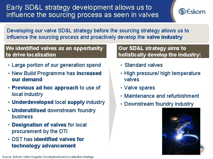 Early SD&L strategy development allows us to influence the sourcing process as seen in