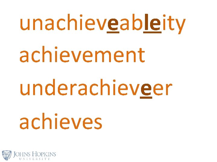 unachieveableity achievement underachieveer achieves 
