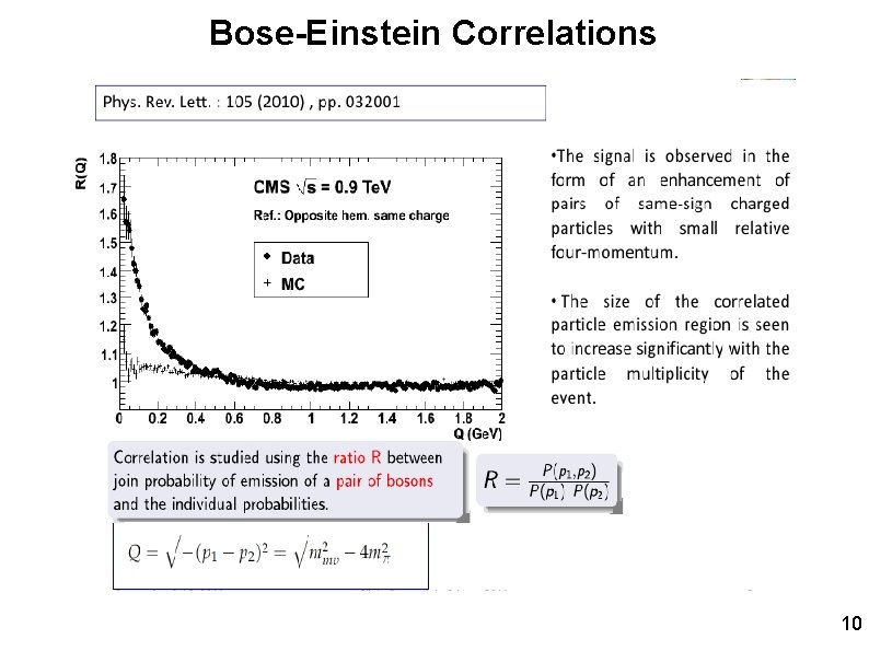 Bose-Einstein Correlations 10 