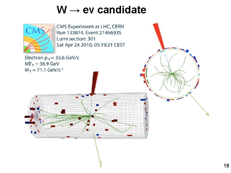 W → eν candidate 18 