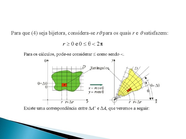 Para que (4) seja bijetora, considera-se r para os quais r e satisfazem: 