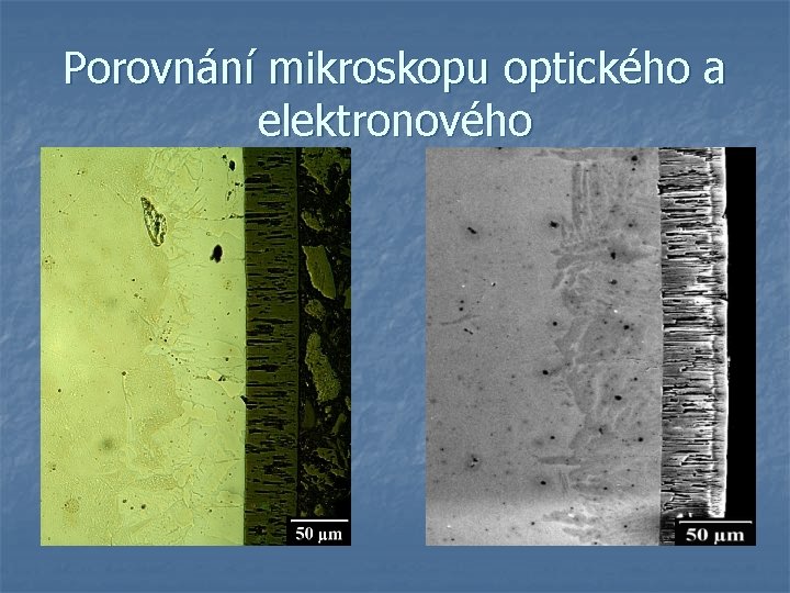 Porovnání mikroskopu optického a elektronového 