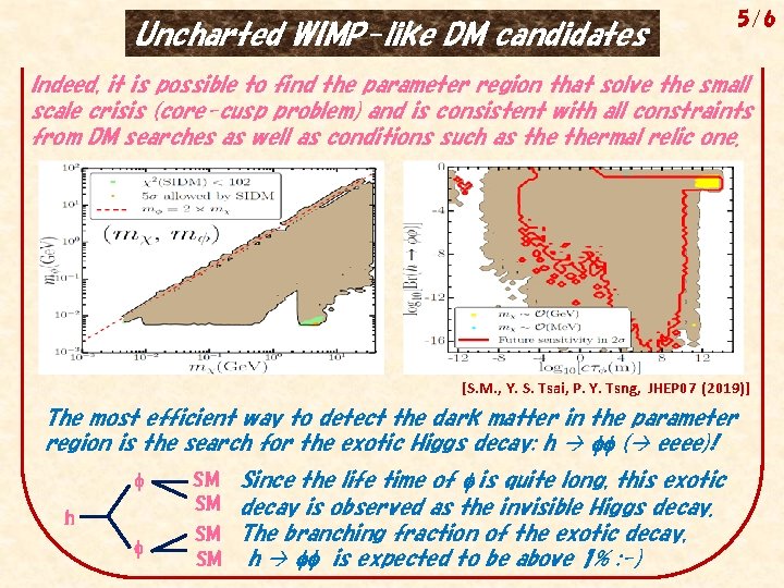 Uncharted WIMP-like DM candidates 5/6 Indeed, it is possible to find the parameter region