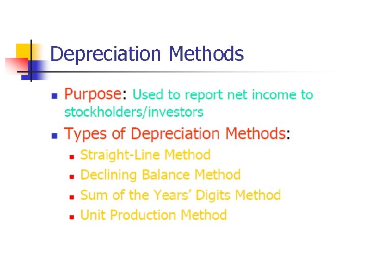Depreciation Methods 