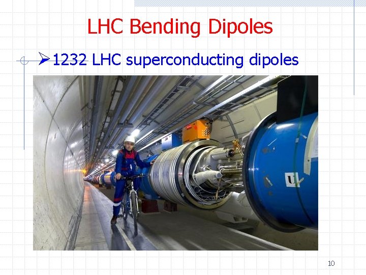 LHC Bending Dipoles Ø 1232 LHC superconducting dipoles 10 
