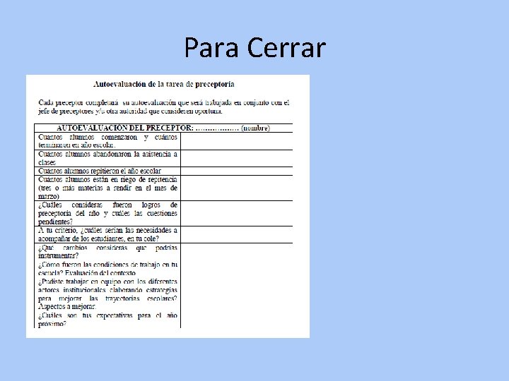 Para Cerrar 