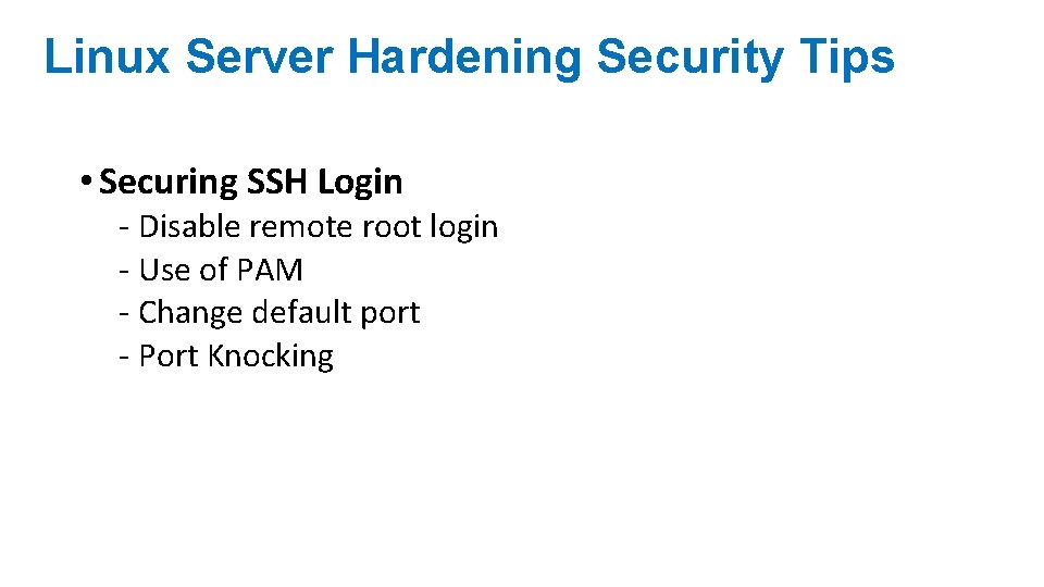 Linux Server Hardening Security Tips • Securing SSH Login - Disable remote root login