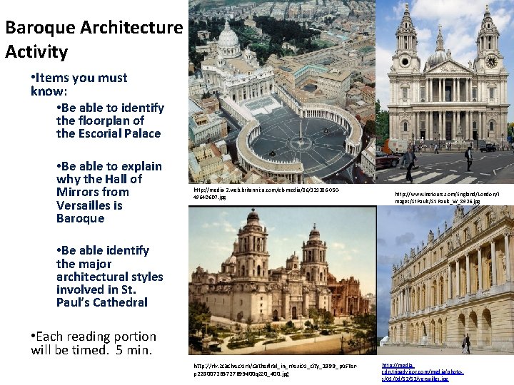 Baroque Architecture Activity • Items you must know: • Be able to identify the
