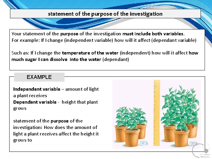 statement of the purpose of the investigation Your statement of the purpose of the statement of the purpose of the investigation Your statement of the purpose of the