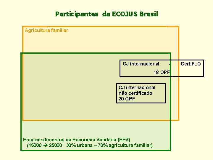 Participantes da ECOJUS Brasil Agricultura familiar CJ internacional - 18 OPF CJ internacional não