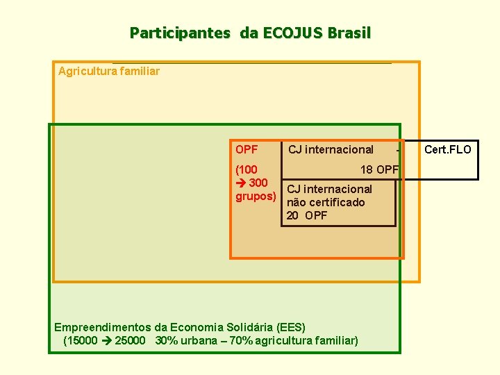 Participantes da ECOJUS Brasil Agricultura familiar OPF CJ internacional - (100 18 OPF 300