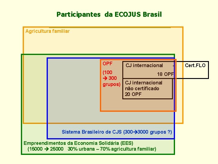 Participantes da ECOJUS Brasil Agricultura familiar OPF CJ internacional - (100 18 OPF 300