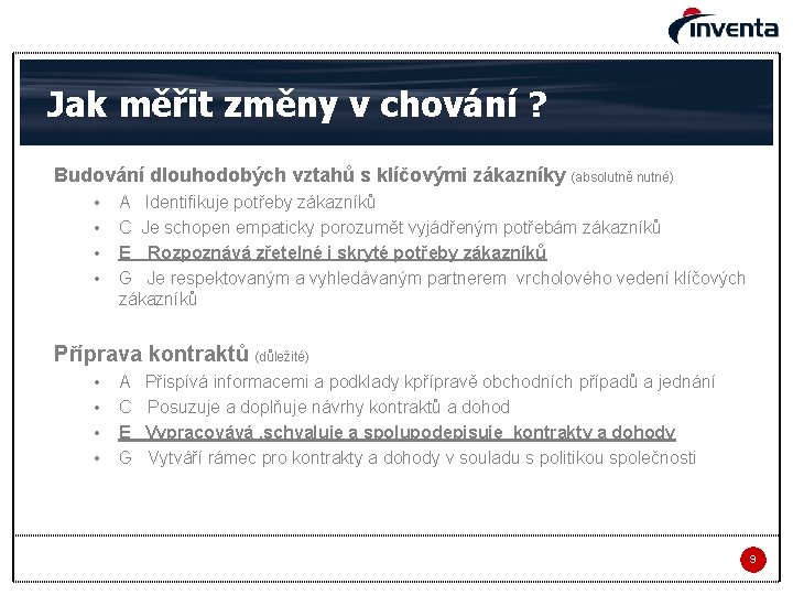 Jak měřit změny v chování ? Budování dlouhodobých vztahů s klíčovými zákazníky (absolutně nutné)