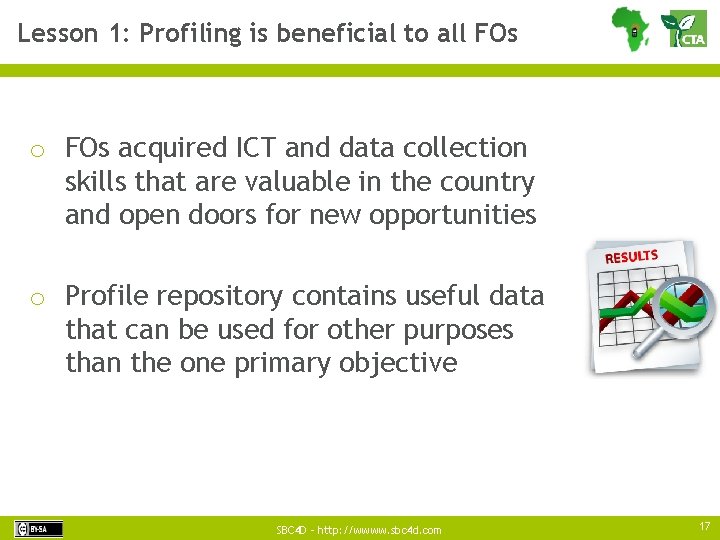 Lesson 1: Profiling is beneficial to all FOs o FOs acquired ICT and data