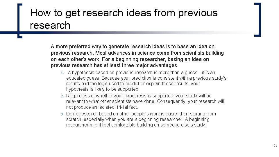 How to get research ideas from previous research A more preferred way to generate How to get research ideas from previous research A more preferred way to generate