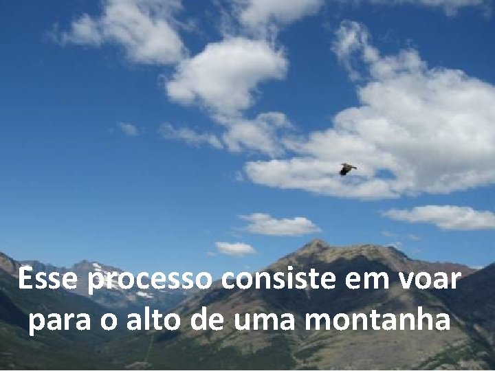 Esse processo consiste em voar para o alto de uma montanha 