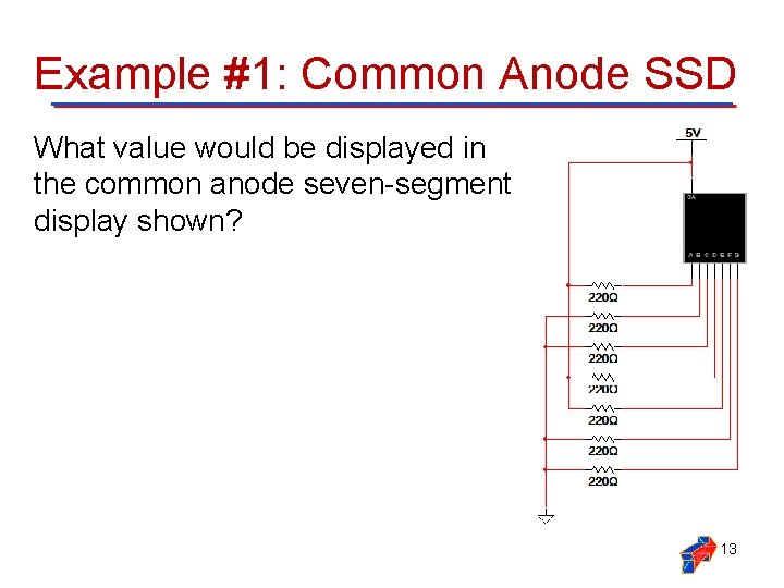 Example #1: Common Anode SSD What value would be displayed in the common anode