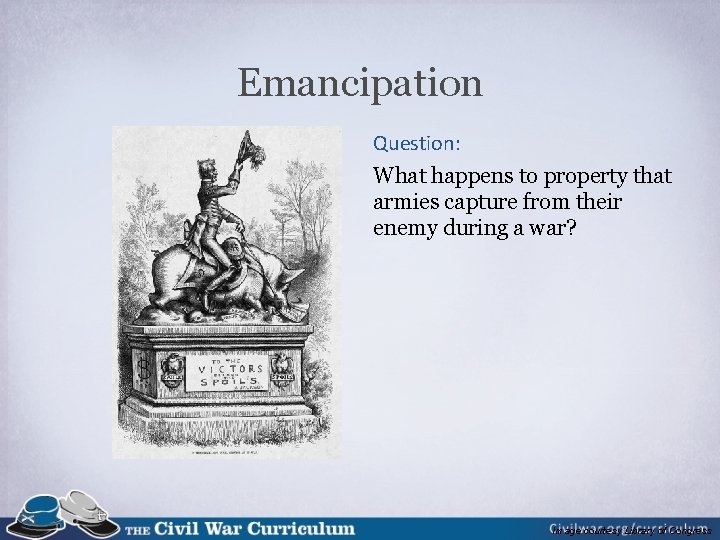 Emancipation Question: What happens to property that armies capture from their enemy during a