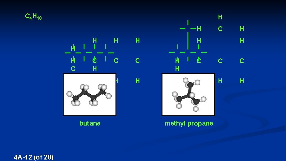 C 4 H 10 H H H C C H H H H H