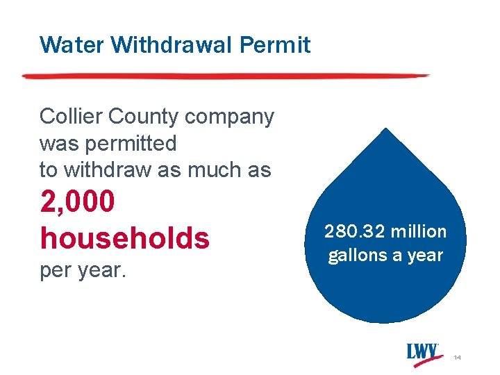 Water Withdrawal Permit Collier County company was permitted to withdraw as much as 2, Water Withdrawal Permit Collier County company was permitted to withdraw as much as 2,