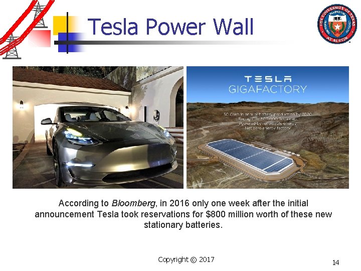 Tesla Power Wall According to Bloomberg, in 2016 only one week after the initial