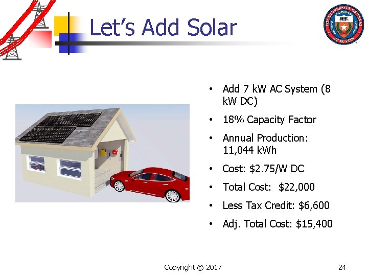 Let’s Add Solar • Add 7 k. W AC System (8 k. W DC)