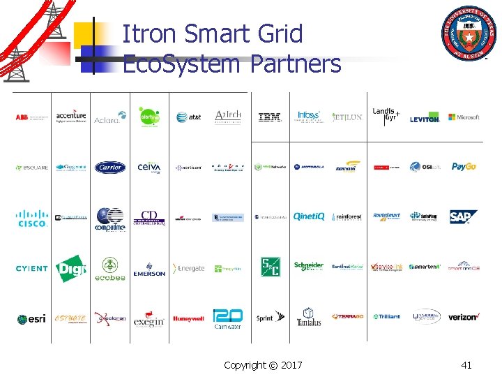 Itron Smart Grid Eco. System Partners Copyright © 2017 41 