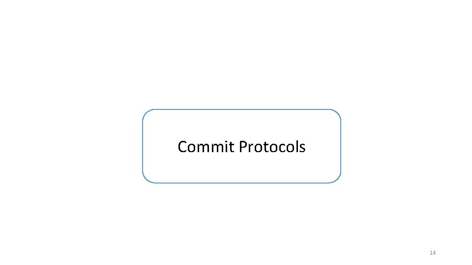 Commit Protocols 14 