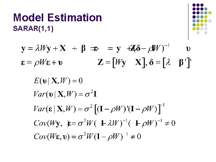 Model Estimation SARAR(1, 1) 