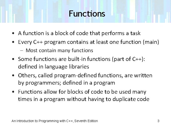 Functions • A function is a block of code that performs a task •