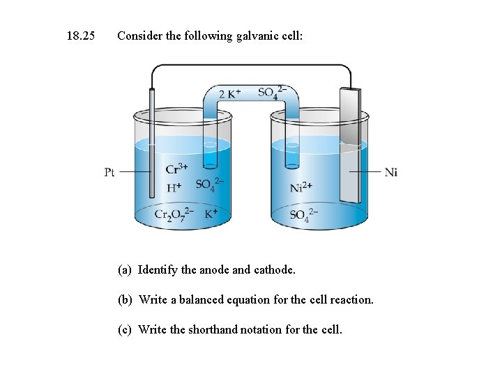 18. 25 Consider the following galvanic cell: (a) Identify the anode and cathode. (b)