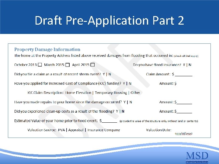 Draft Pre-Application Part 2 