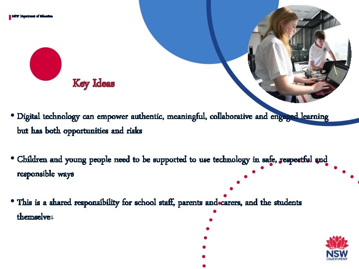 NSW Department of Education Key Ideas • Digital technology can empower authentic, meaningful, collaborative