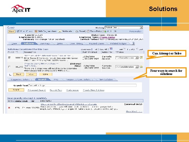 Solutions Can Attempt or Solve Four ways to search for solutions 