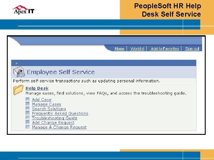 People. Soft HR Help Desk Self Service 