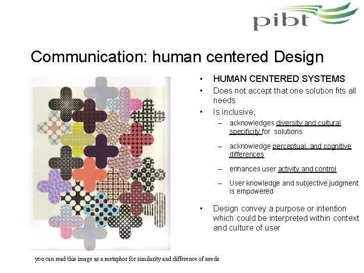 Communication: human centered Design • HUMAN CENTERED SYSTEMS • Does not accept that one