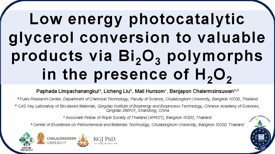 Low energy photocatalytic glycerol conversion to valuable products via Bi 2 O 3 polymorphs