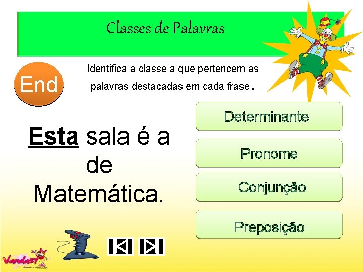 Classes de Palavras End 10 1 2 3 4 5 6 7 8 9