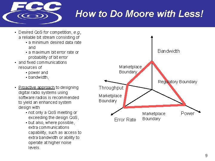 How to Do Moore with Less! • Desired Qo. S for competition, e. g.