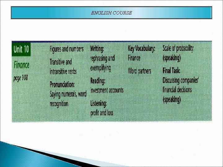 ENGLISH COURSE 