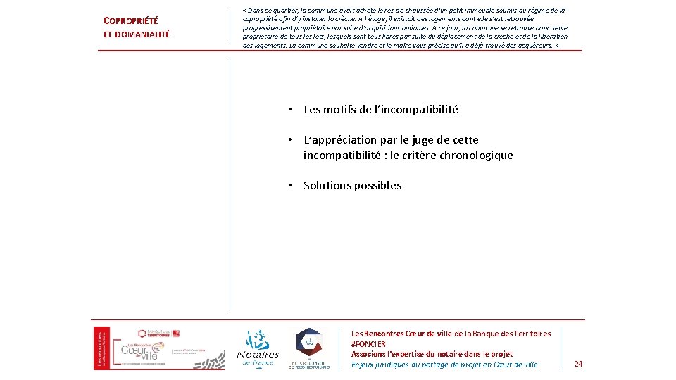 COPROPRIÉTÉ ET DOMANIALITÉ « Dans ce quartier, la commune avait acheté le rez-de-chaussée d'un