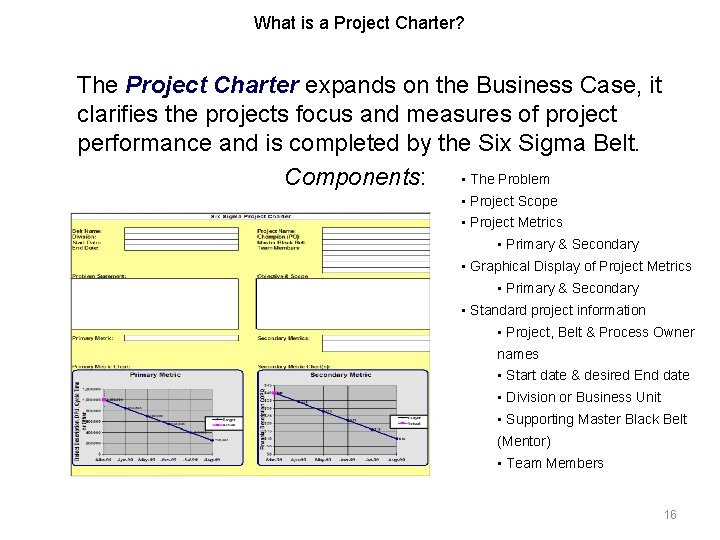 What is a Project Charter? The Project Charter expands on the Business Case, it