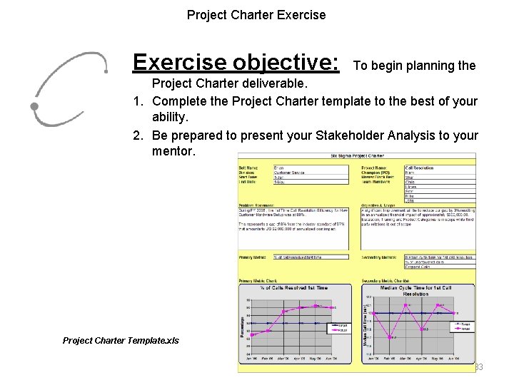 Project Charter Exercise objective: To begin planning the Project Charter deliverable. 1. Complete the