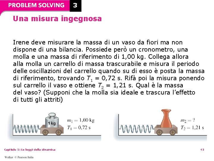 3 Una misura ingegnosa Irene deve misurare la massa di un vaso da fiori 3 Una misura ingegnosa Irene deve misurare la massa di un vaso da fiori