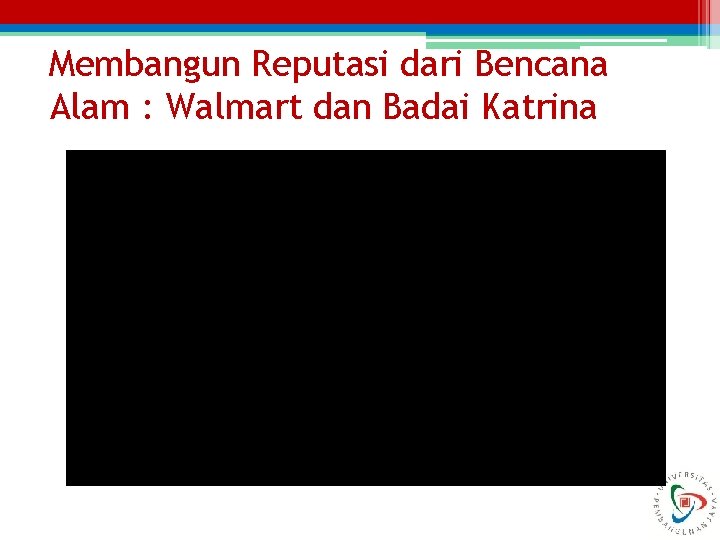 Membangun Reputasi dari Bencana Alam : Walmart dan Badai Katrina 