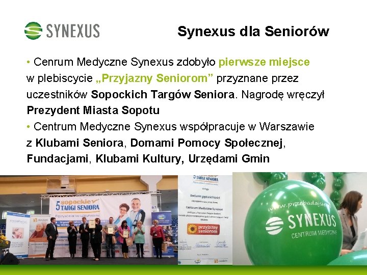 Synexus dla Seniorów • Cenrum Medyczne Synexus zdobyło pierwsze miejsce w plebiscycie „Przyjazny Seniorom”