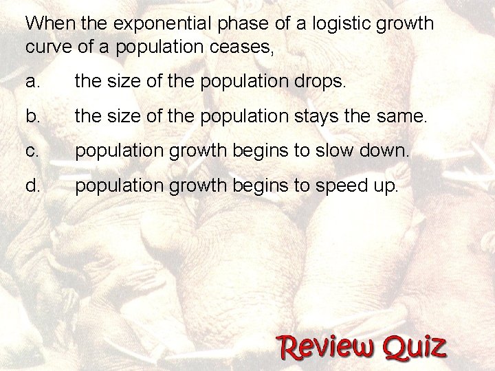 When the exponential phase of a logistic growth curve of a population ceases, a.